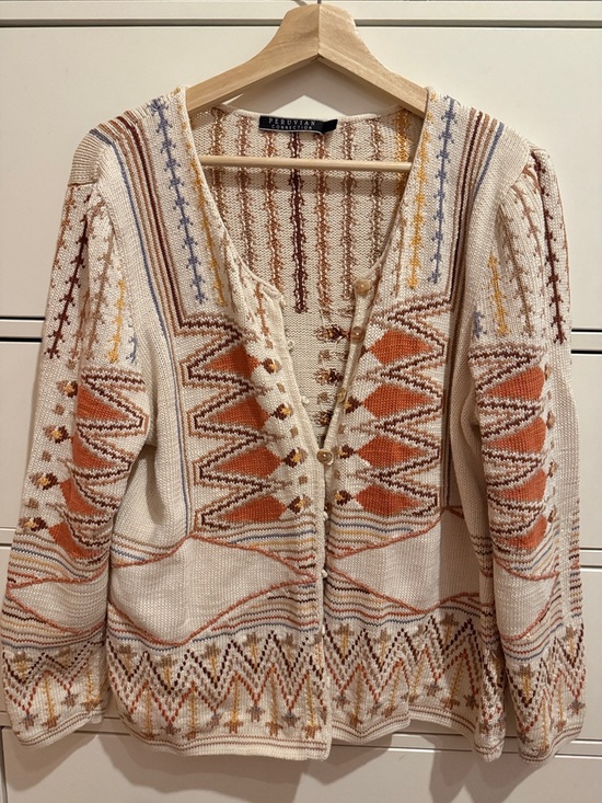 Peruvian Connection Sweaters - Peruvian Connection 100% Pima Cotton Knit Cardigan